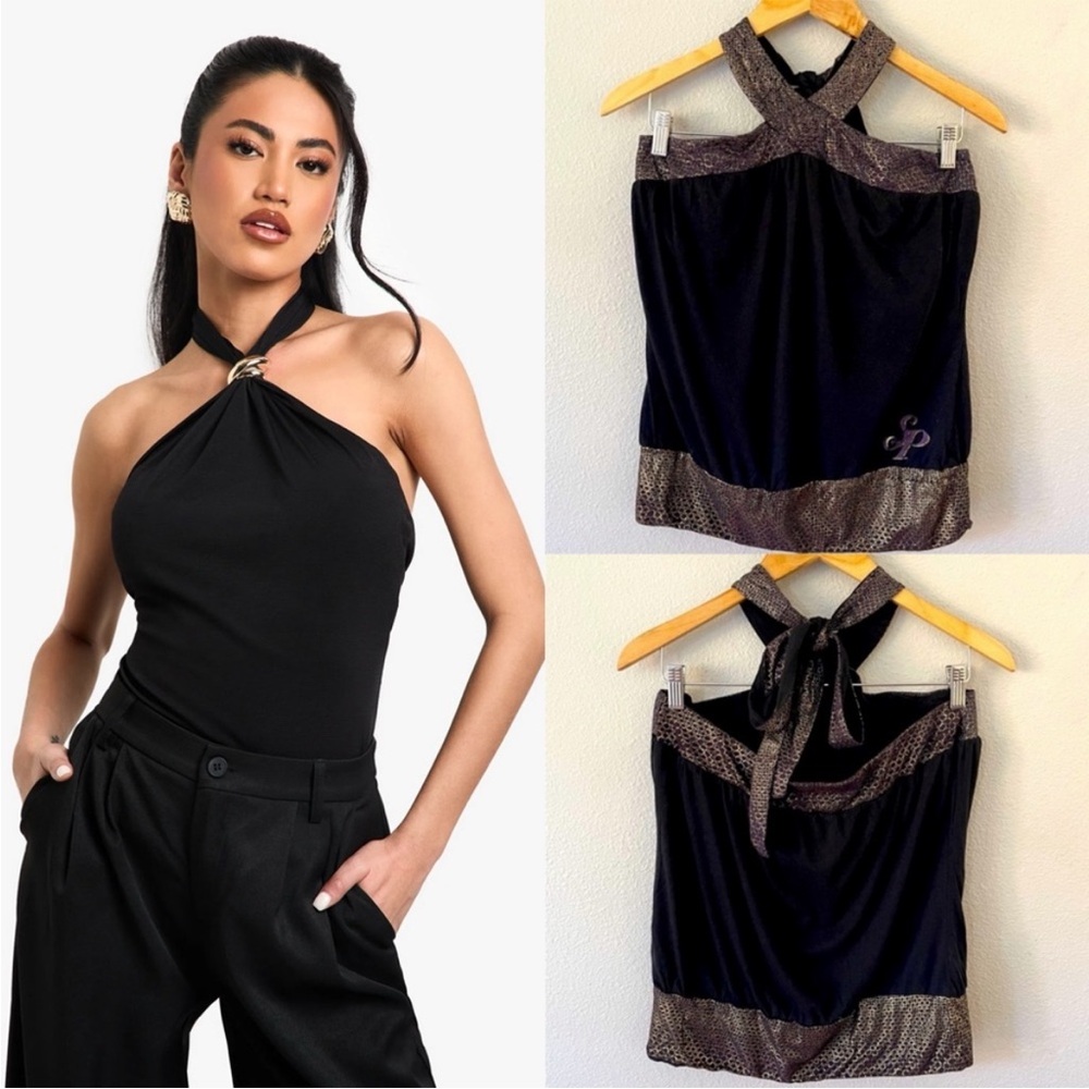 Vintage South Pole Black Halter Neck Tube Top
